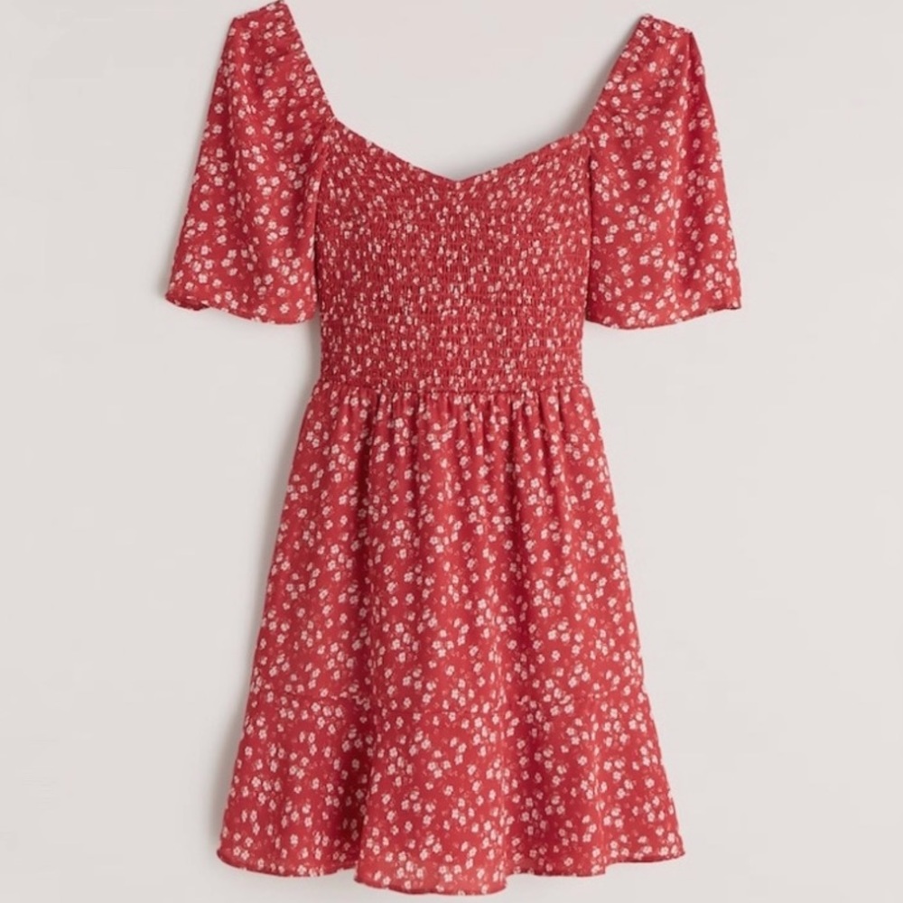 Abercrombie Flutter Sleeve Smocked Mini Dress